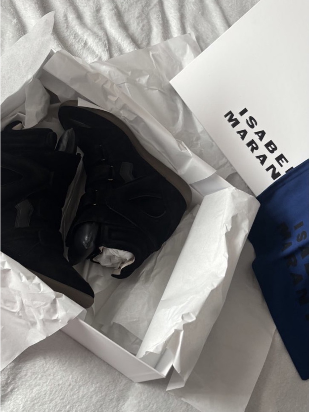 Isabel Marant Black Wedge High-Top Sneakers